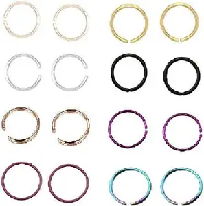 fashion accessories Surgical Steel 8mm No Rusting Clip-On Non-Pierced Nose Ring For Women And Girls (NOSERING-MULTIMIX_20)