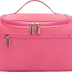 COSKIRA Toiletry Bag with Handle and Hanging Hook, Waterproof Large Capacity Travel Toiletry Bag for Men and Women_ Pink
