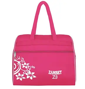 ZAMBET Foldable Waterproof Shoulder Handbag for Luggage Travel Storage Duffle Bag Organizer (Dark Pink)