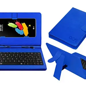 ACM Acm Keyboard Case Compatible with Lg Stylus 2 Mobile Flip Cover Stand Plug & Play Device for Study & Gaming Blue