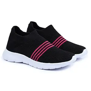 Earth Step Girl's Walking Running Training & Gym Lightweight Comfortable Shoe for Women/Girl's Black