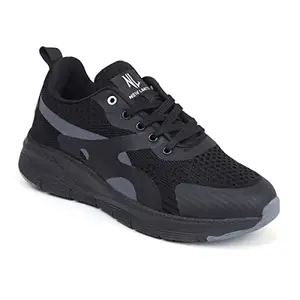 NL NEW LIMITS Men's Running, Walking, Jogging, Gym Comfortable & Stylish Sports Shoes (Black, Numeric_9)