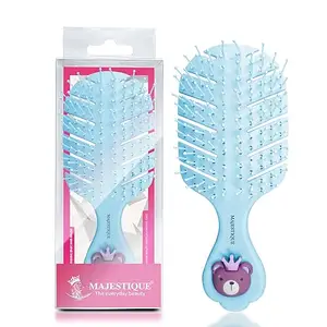 Majestique Bio-Friendly Mini Hair Brush - Pocket Pro, for Curly Hair, Wet Dry Hair Tangle Brush Detangling Brush for Baby Kids, Women, Men (Color May Very)