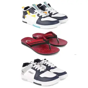 DRACKFOOT Men's Sports Shoes | Lightweight Stylish & Easy to Wear for Men'sGRT-(3-Combo)-1074-3129-1075-6 Multicolor