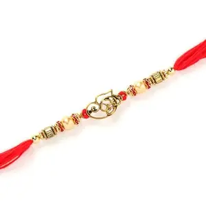 Floweraura Raksha Bandhan Celebrations Unique Om & Ganesha Rakhi Bracelet with Roli - Rakhi for Brother, Bhai, Bhaiya, Cousins & Raksha Bandhan Gift
