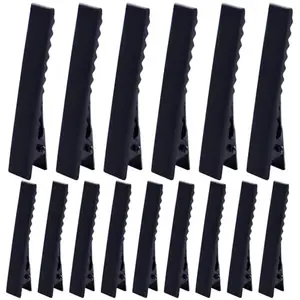 KELA DEVI Crocodile Clips Styling Sectioning Hair Duck Teeth Hair pins | Plain Alligator Barrettes Metal Hair Clips Accessories for Girls and Women's (Pack of 50 Pcs, Black 4.6 cm)