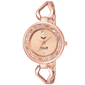 VILLS LAURRENS VL-7105 Rose Gold Bracelet Designed Diva Collection Watch for Women and Girls