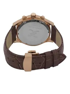 DANIEL KLEIN Men’s Gun Black Dial Brown Leather Watch DK.1.14056-5