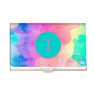 Nutcase Designer Monogram Watercolor Card Case - Initial/Initial Name - T