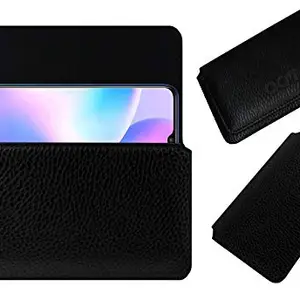ACM Horizontal Case Compatible with Spinup A10 Mobile Leather Cover Pouch Black