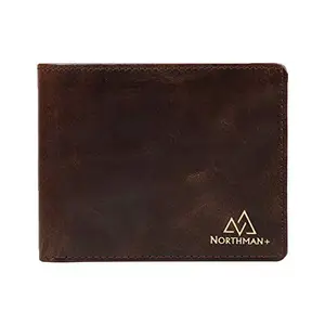 Northman+ Brown Leather Bifold Classic Slim Men's Wallet