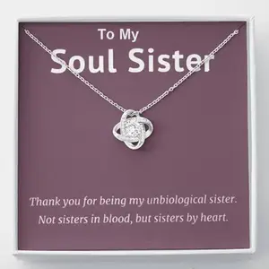 FABUNORA 925 Sterling Silver Pendant & Necklace Gift for Soul Sister/Best Friend With Certificate of Authenticity, Pendant Set For Women With Message Card