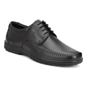 Varito Men's Black Rich Quality|Comfortable|Lightweight Pure Genuine Leather Lace up Formal Shoe 8 UK/India
