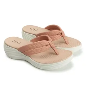 ELLE Women's EL-ST-Wn-46 Pink Wedge Sandal-3 Kids UK