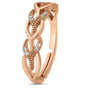 ZAVYA 925 Sterling Silver Interlacing Rose Gold Plated 925 Sterling Silver Ring | Gifts For Women And Girls | With Certificate of Authenticity and 925 Hallmark
