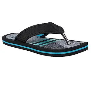 URJO Men's Relax Ease BLACK/AQUA Slipper_9 UK (LM-101)