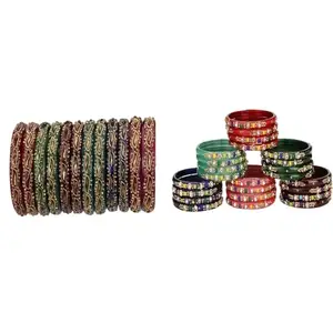 Somil Combo Bangles Set For Women & Girls | Multi-Color Chudi | Wedding, Festival, Daily & Occasion Use, Pack Of 36, Multicolor -D196