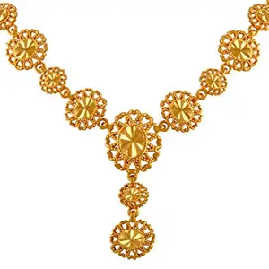 JFL - Jewellery for Less Traditional Ethnic Delicate Designer One Gram Gold Plated Floral Necklace with Intrinsic Work for Women and Girls,Valentine