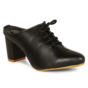 Saheb Latest Heel Pumps for Girls and Women (508) Black