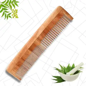 RMR Traders Neem Wooden Comb with Dual Teeth I Treated With Oil I Hair Growth, Anti Hairfall, Dandruff Control | Detangling, Frizz Control, Shine & Styling Comb For Men & Women