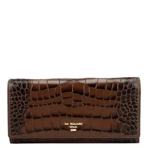 Da Milano Flap Leather Women Wallet - Brown (LW-10193B)