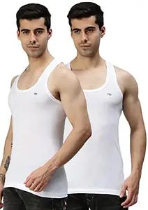 Lux Cozi Men's Solid Vest (Pack of 2) (COZI_WH_RN_80_2PC_White