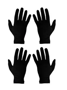 LP London paree London paree Unisex Cotton Short/Half Hand Gloves (Black, Free Size) - Set of 2
