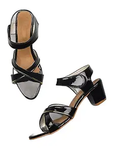 WalkTrendy Womens Synthetic Black Sandals With Heels - 5 UK (Wtwhs361_Black_38)