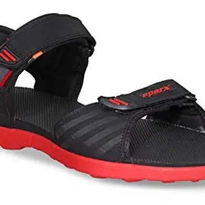 Sparx Men Black Red Outdoor Sandals-9 UK (43 1/3 EU) (SS0486G_BKRD0009)