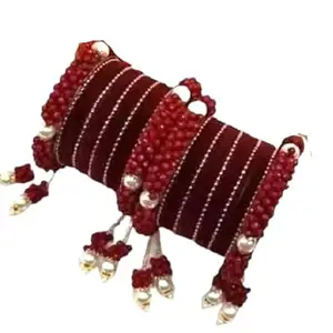 Women's Traditional Bangles Set (Maroon, 2.4)
