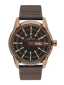 Daniel Klein Leather Analog Brown Dial Men's Watch-Dk11599-4