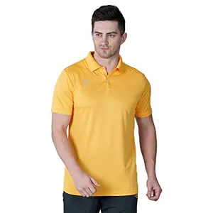 Nivia 2350-8 Polyester Polo T-Shirt, X-Large (Golden Yellow)
