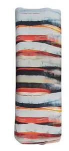 Maurya Women's Whitish Grey Digital Print Rasgulla Crepe Fabric/Dress Material for Kurti/Top/Salwar Suit- Whitish Grey With Stripes (5 Meter)