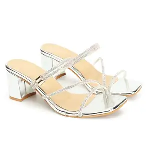 iconics Women Sandal,Silver,UK-8