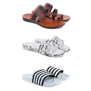DRACKFOOT Men's Sandals | Lightweight Wear| Stylish & Easy to Wear For Men's GRT-SAN-(3-COMBO)-3151-3104-3026-10