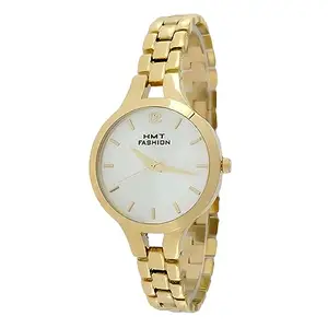 HMT FASHION Golden Bracelet Quartz Wrist Watch for Women and Girls HMTFG1310W (Off-White Dial)