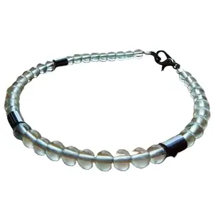 LKBEADS Fluorite & Hematite bracelet with Black clasp - 4-4x8mm Round & Tube beads- Smooth Cut -7 Inch Bracelet– Healing, Fashion, Gift, Spiritual, Yoga|LK_STACK_07600