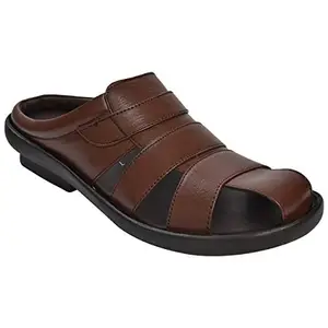 AJANTA Men's Black & Brown Outdoor Sandals - 7 UK (41 EU) (CG0717)