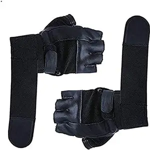 ZaySoo Workout Gloves with Wrist Support Great Hand Grip - Black