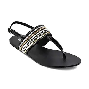 SOLE HEAD Black Women Sandals