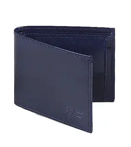 FASHION DUET Crunch Blue Leather Wallet for Men,Boys.6 Card Holder Wallet Black,Genuine Leather Stylish bi-fold,Genuine Leather Wallet and Purse Card Holder