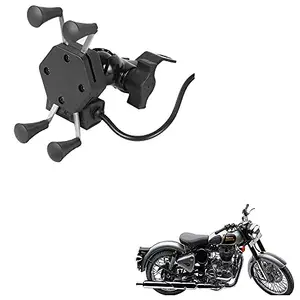 Auto Pearl -Waterproof Motorcycle Bikes Bicycle Handlebar Mount Holder Case(Upto 5.5 inches) for Cell Phone - Royal Enfield Classic 500