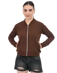 Oneway Women Solid Brown Jacket(_8904384706546_Choco Fudge_L_)