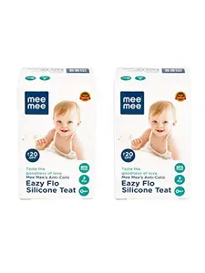 Mee Mee Anti-Colic Easy Flo Silicone Teat - Small - Pack of 2 (4 Pieces)