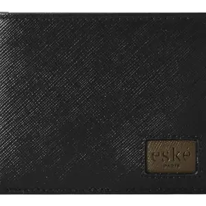 eske Gaston - Slim Bifold Wallet for Men with RFID Protection - Leather Card Holder Wallet with Coin Pocket & ID Slot - Compact Design Holds Cards, Cash & Coins - Gift Ready (Black Dark Earth)
