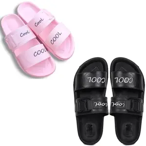 MIXSTEP Women’s Double Buckle Anti-Skid Sliders | Skin-Friendly Flip Flops | Fashion Forward | All-Day Comfort | Lightweight (MULTI COMBO 2, UK Footwear Size System, Adult, Women, Numeric, Medium, 5)