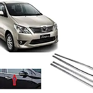 Empica Stainless Steel Chrome Finish Car Window Lower Garnish Line Silver Molding Beading Compatible with Toyota Innova Old (Set of 4)