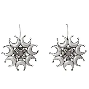 Teejh Kyra Silver Oxidised Earrings For Women