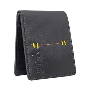 YADASS RFID Protected Leather Bi-fold Wallet for Men I 8 Card Slots I 2 Currency Compartments (YD-22107-BL)