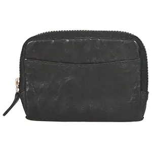 LMN Genuine Leather Black Purser for Women 614747 (Coin Pocket)
